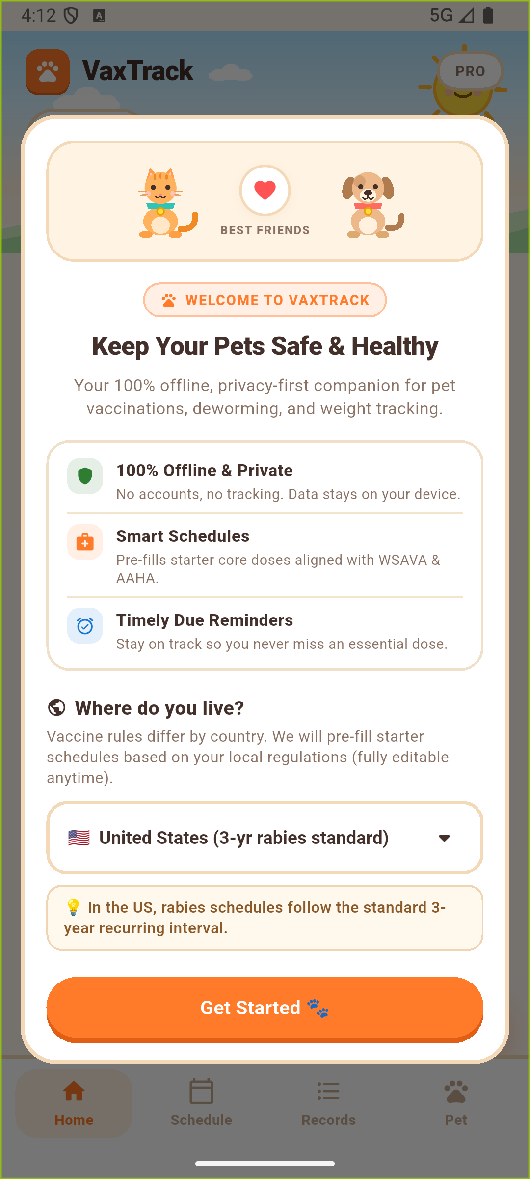 VaxTrack Settings & Pro Restore